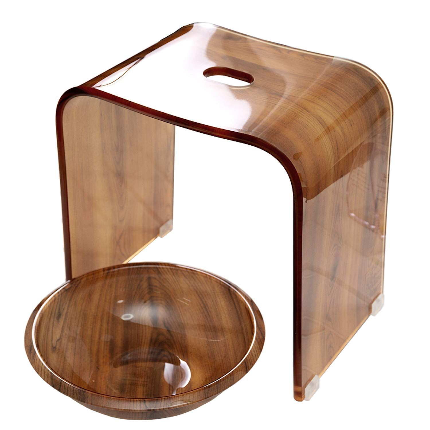 業界最安値の30%OFF~50%OFF!! Color 木目調_PatternName ハイチェア ボウルセット 宮武製作所 アクリルバスグッズ2点セット 木目調 ハイチェア ボウル チェア底部滑り止め付き 9NC-BCHS020 驚くほどの