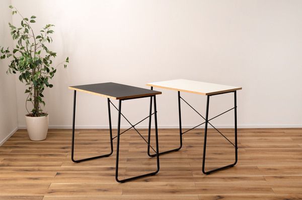 デスク  W80×D48×H75 机 テーブル つくえ シンプル モノトーン すっきり 在宅ワーク 仕事用 作業用 白 黒 ホワイト ブラック  オシャレ かっこいい END-401 OA