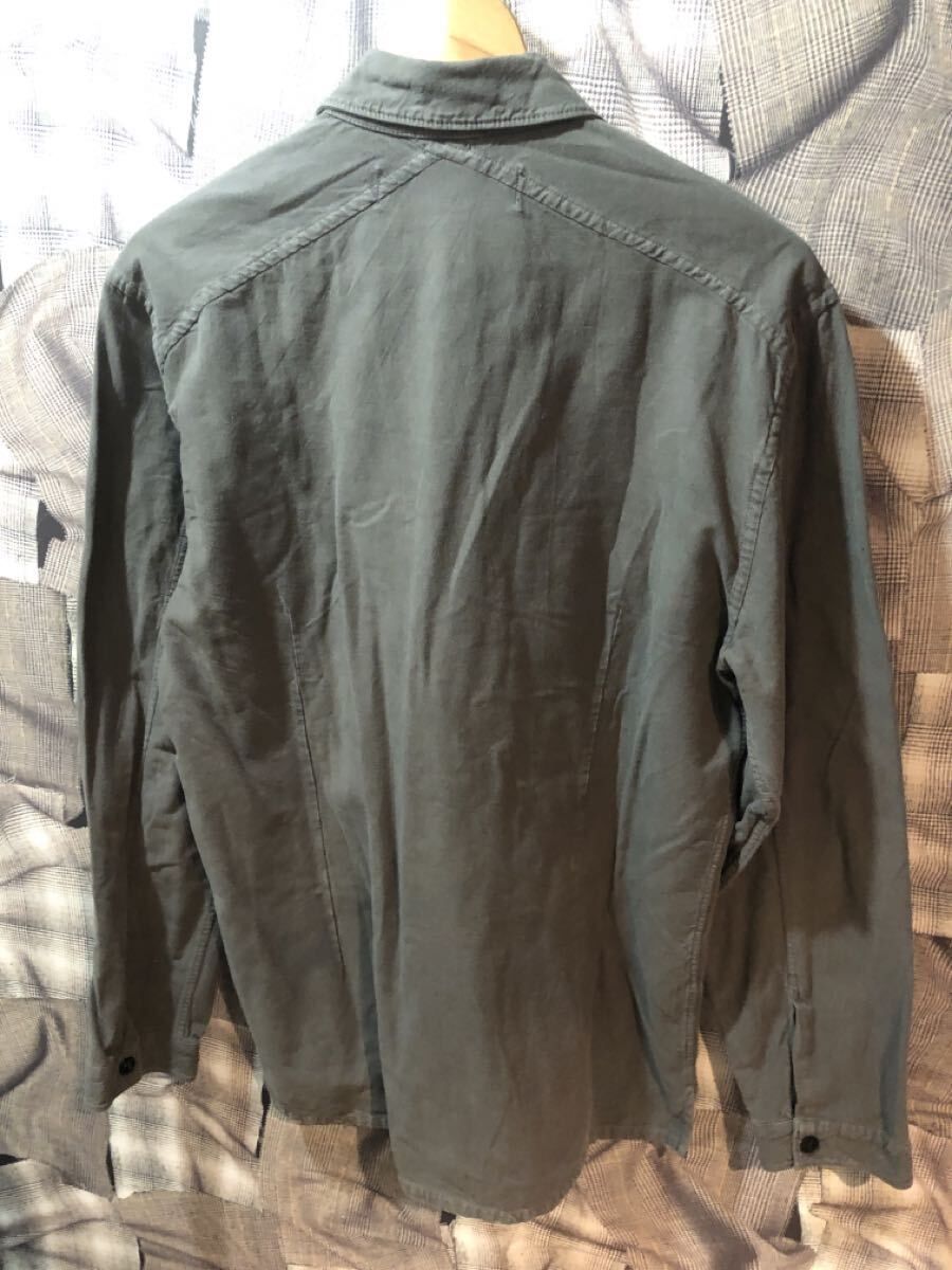 ヴィンテージ Stone Island ストーンアイランド シャツ COMPACT オーバーシャツ コットン グレー M イタリア製 FK