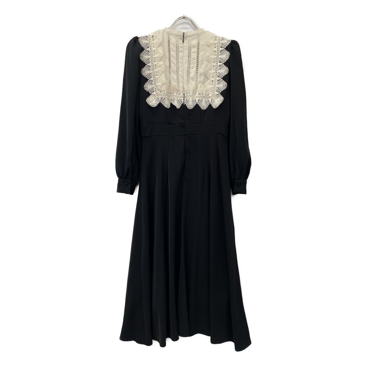 Her lip to ハーリップトゥ 22 AW ブラック×ベージュ ポリエステル レースカラーワンピース M