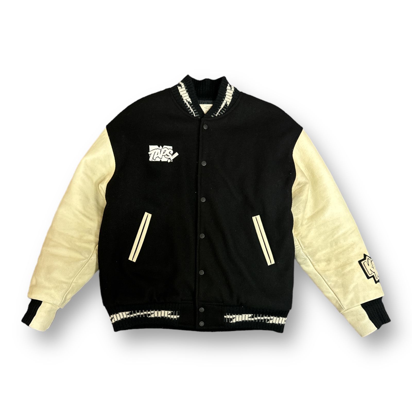 初期 01AW WTAPS TYPE W-BB JACKET ベースボール ジャケット スタジャン バーシティージャケット チェーン装飾 レザー切替  ダブルタップス L 66087A - メルカリ