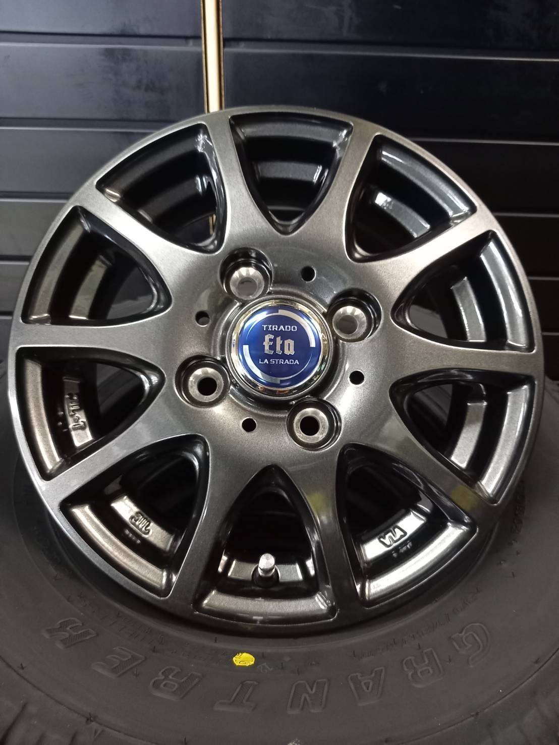 製 ダンロップ GRANTREK TG4 145 80R12 80 78 TIRADO ETA 4本 48800円● ハイゼット●アトレー●ピクシス●キャリー●エブリイ バン ラジアルタイヤ アルミホイール 4本SET 145R12 6PR相当