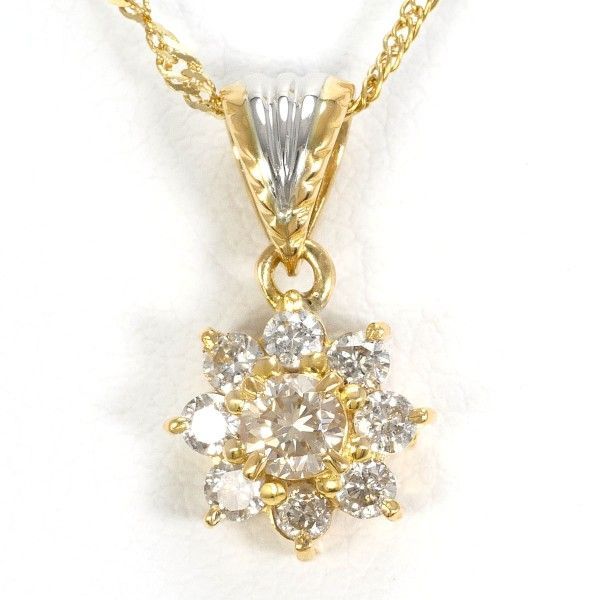 PT900 K18YG ネックレス ダイヤ 0.4 総重量約2.4g 約39cm
