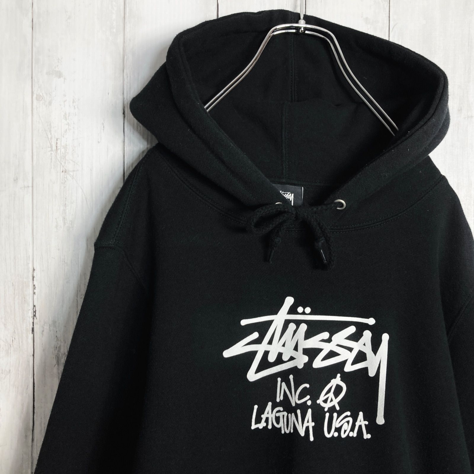国内正規品】ステューシーSTUSSY ブラック パーカー #290 - メルカリ