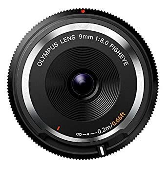 【】OLYMPUS ミラーレス一眼 9mm f8 フィッシュアイ ボディキャップレンズ ブラック BCL-0980 BLK