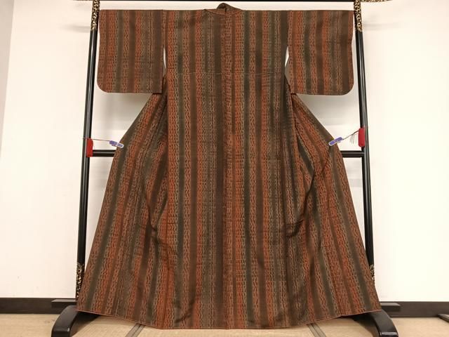 平和屋着物●上質な紬　縞　正絹　逸品　未使用　AAAZ3815ck 平和屋着物○上質な紬 縞 正絹 逸品 未使用 AAAZ3815ck