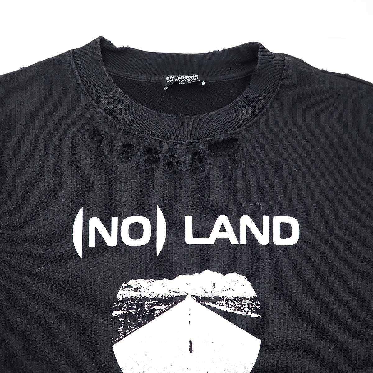 RAF SIMONS ラフシモンズ 20AW NO LAND ダメージ加工スウェット RAF SIMONS ラフシモンズ 20AW NO LAND ダメージ加工スウェット