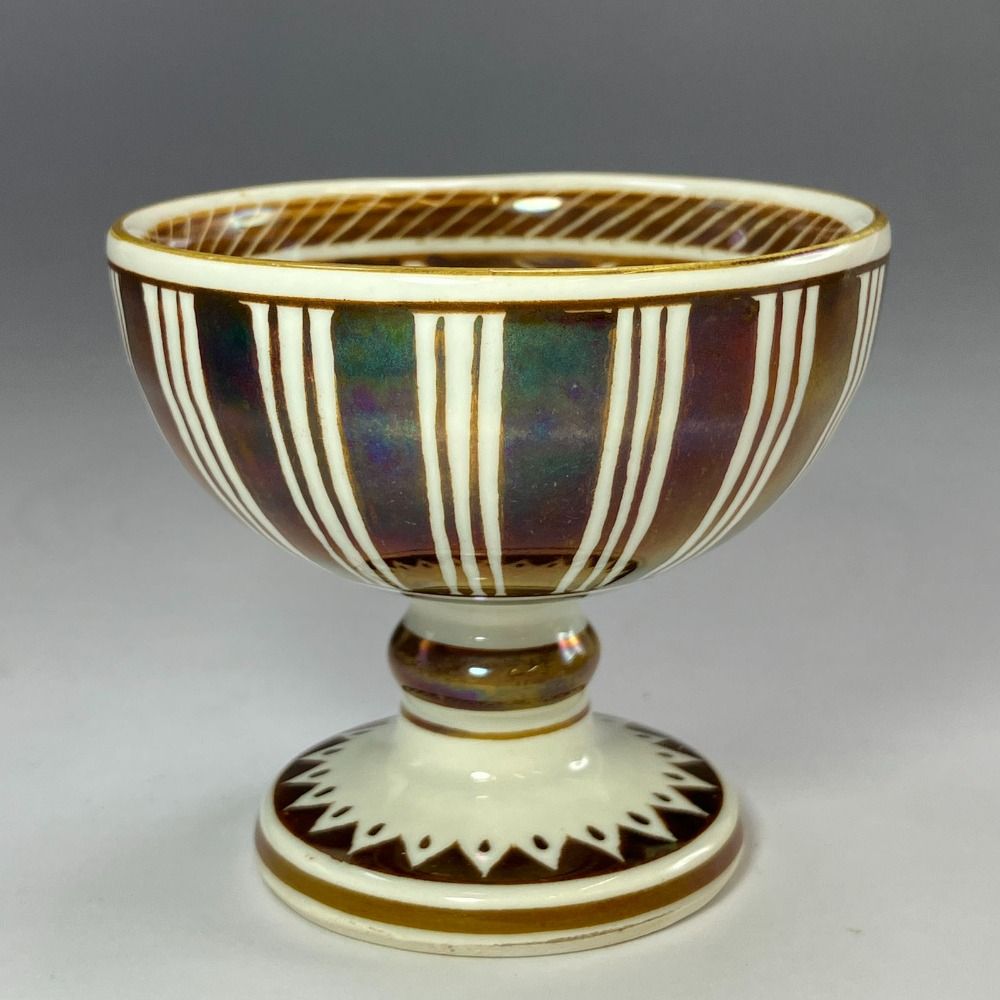 七代 加藤幸兵衛 作 ラスター彩楽姫文高杯 陶磁器 _ 食器