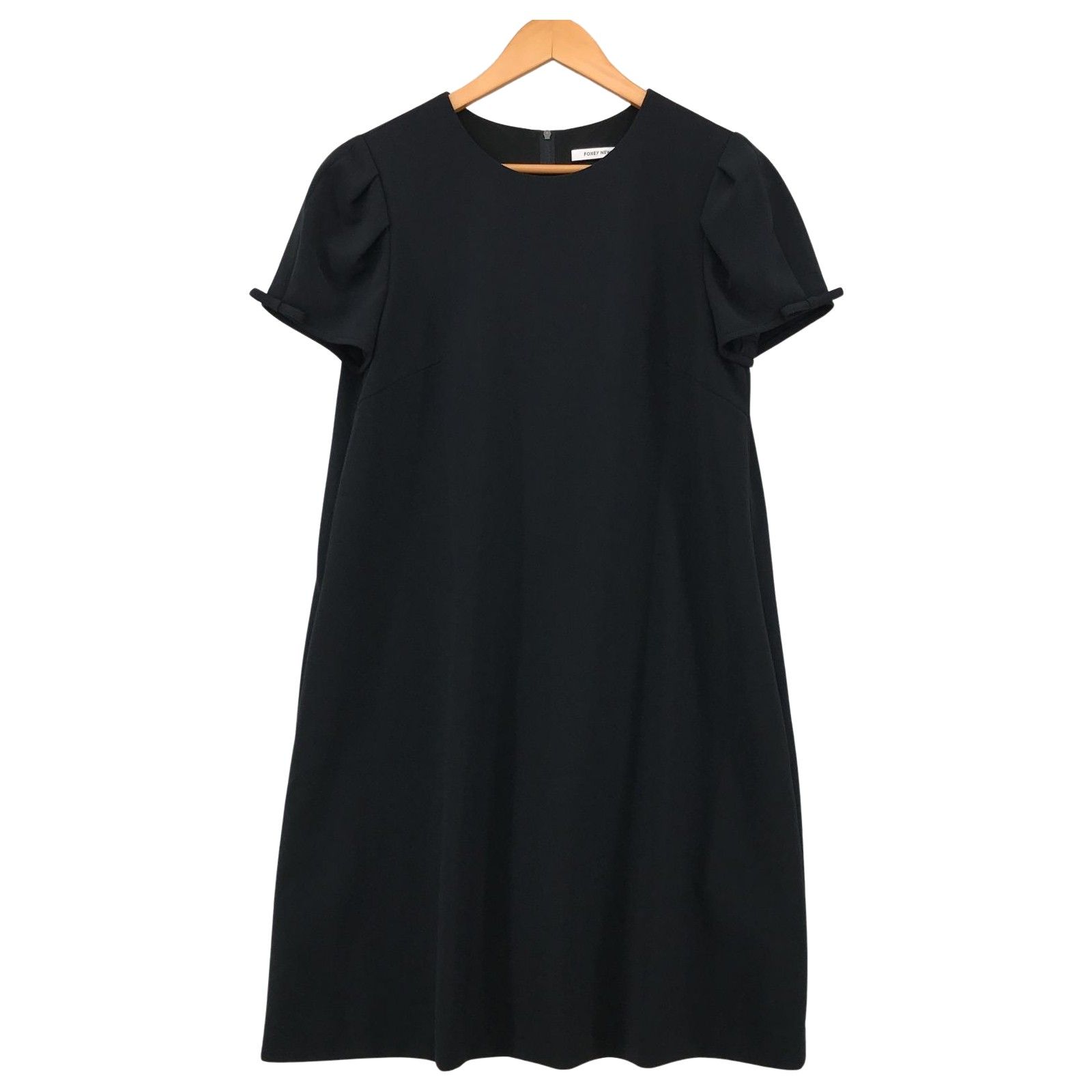 FOXEY NEW YORK フォクシー ニューヨーク 袖リボンワンピース size40|ネイビー