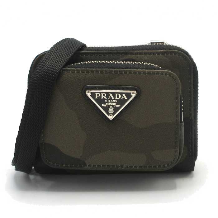 プラダ コインケース PRADA ナイロン ストラップ付き 1MR038 2CYT F0334 TESSUTO CAMOUFL | MIMETICO アウトレット レディース