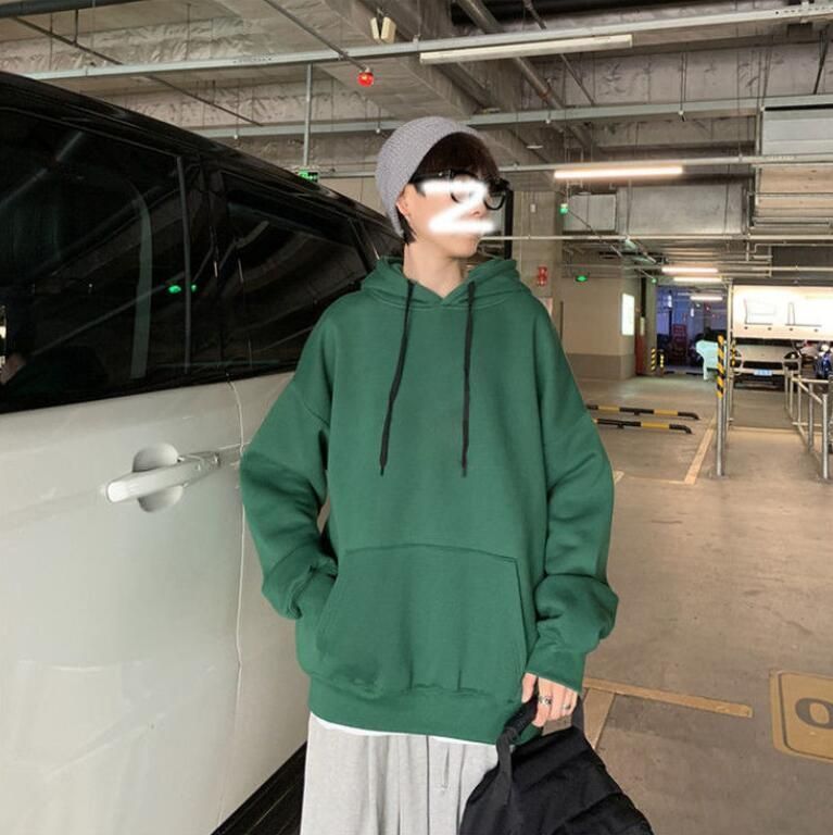メンズ パーカー プルオーバーパーカー 無地 大きめ 長袖 Q00399 プルオーバーパーカー メンズ 長袖 パーカー プルオーバー