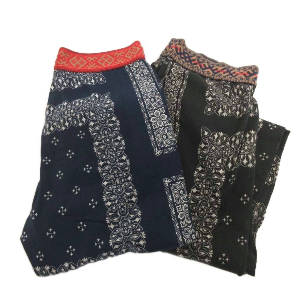 キャピタル kapital 2点 セット まとめ レギンス スパッツ 総柄 七分丈 S XS 黒 ブラック 紺 ネイビー