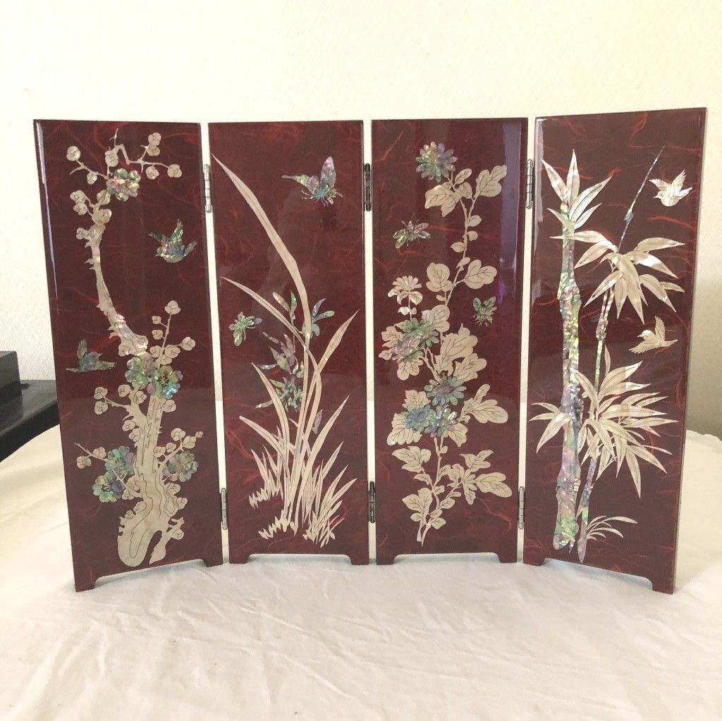 韓国屏風・螺鈿細工 韓国伝統工芸品 螺鈿（らでん）細工 小型 屏風 - メルカリ