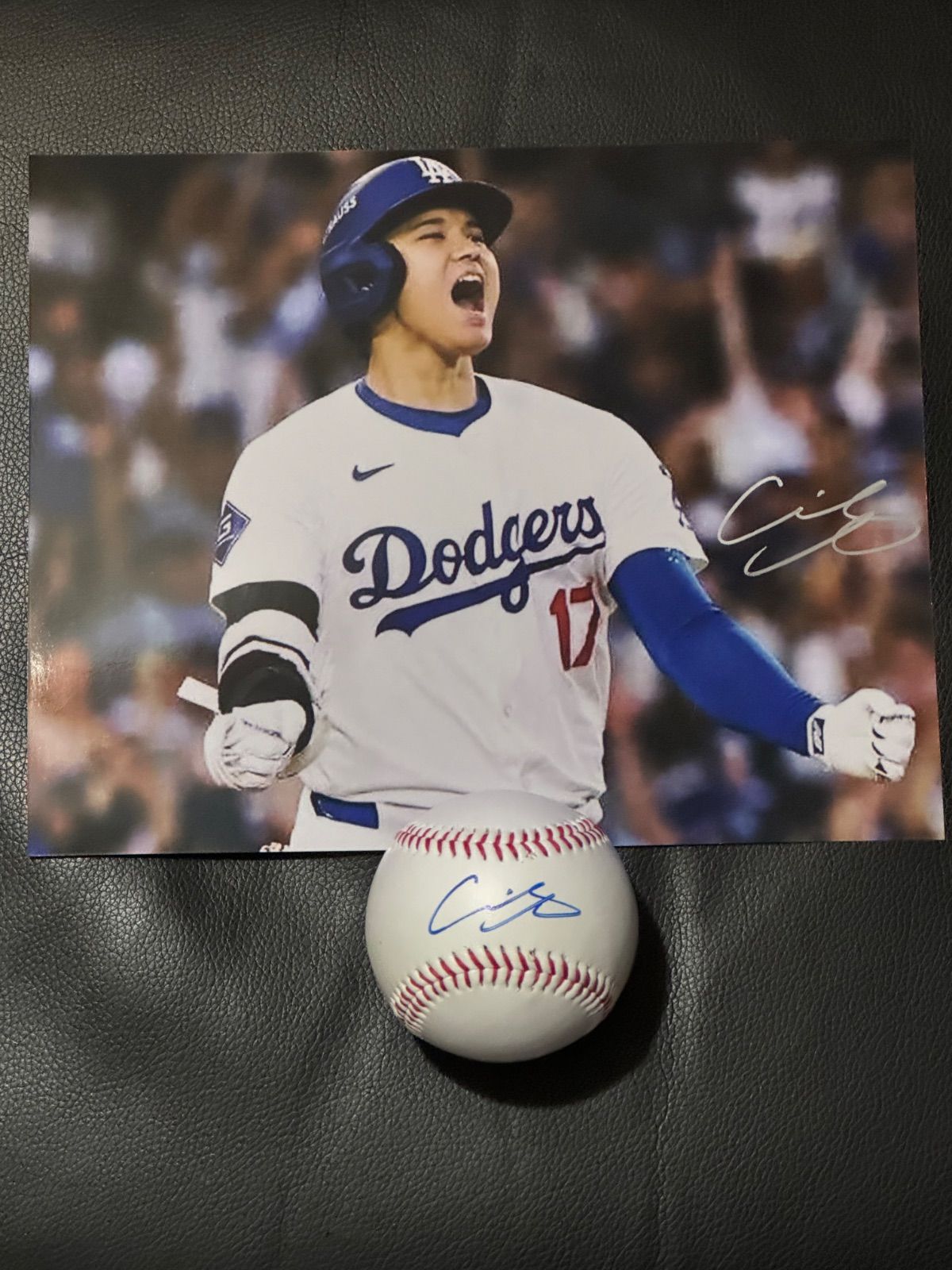 MLB ドジャース 大谷翔平選手直筆サインボールu0026色紙セット