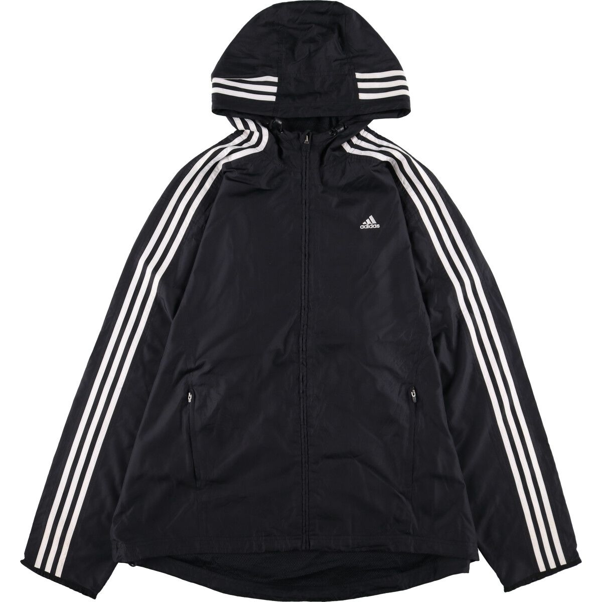 古着 00年代 アディダス adidas フード付き ウインドブレーカー メンズXL相当/eaa496384