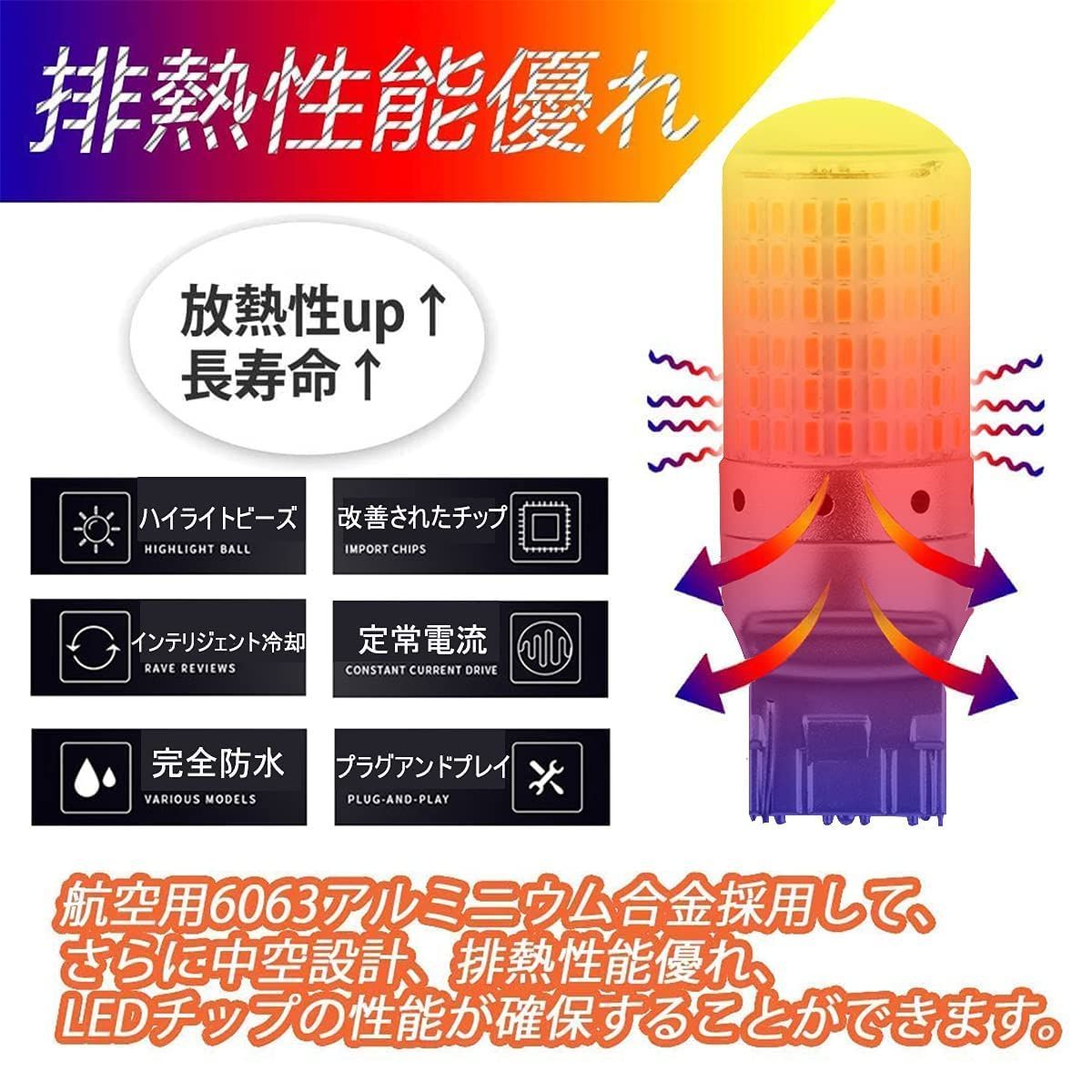 【在庫処分】WY21W ピンチ部違い ステルス W21W クローム 7440 バルブ オレンジ ステルス球 クロームバルブ アンバー キャンセラー内蔵 抵抗内蔵 LEDウインカー ステルスバルブ ウェッジ球 LEDバ | MOTOR POWER 12V T20 シングル ピンチ部違い クロームバルブ