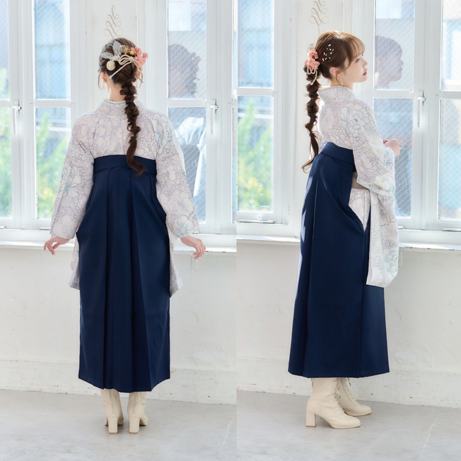新品 袴3点セット 卒業式 小学生 から 大学生 SS S M L LL