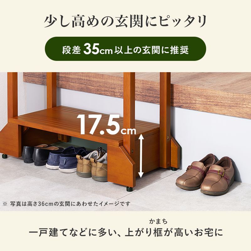  手すり付き玄関踏み台 両側手すり 幅76.5 cm 5758 手すり 歩行補助 転倒防止