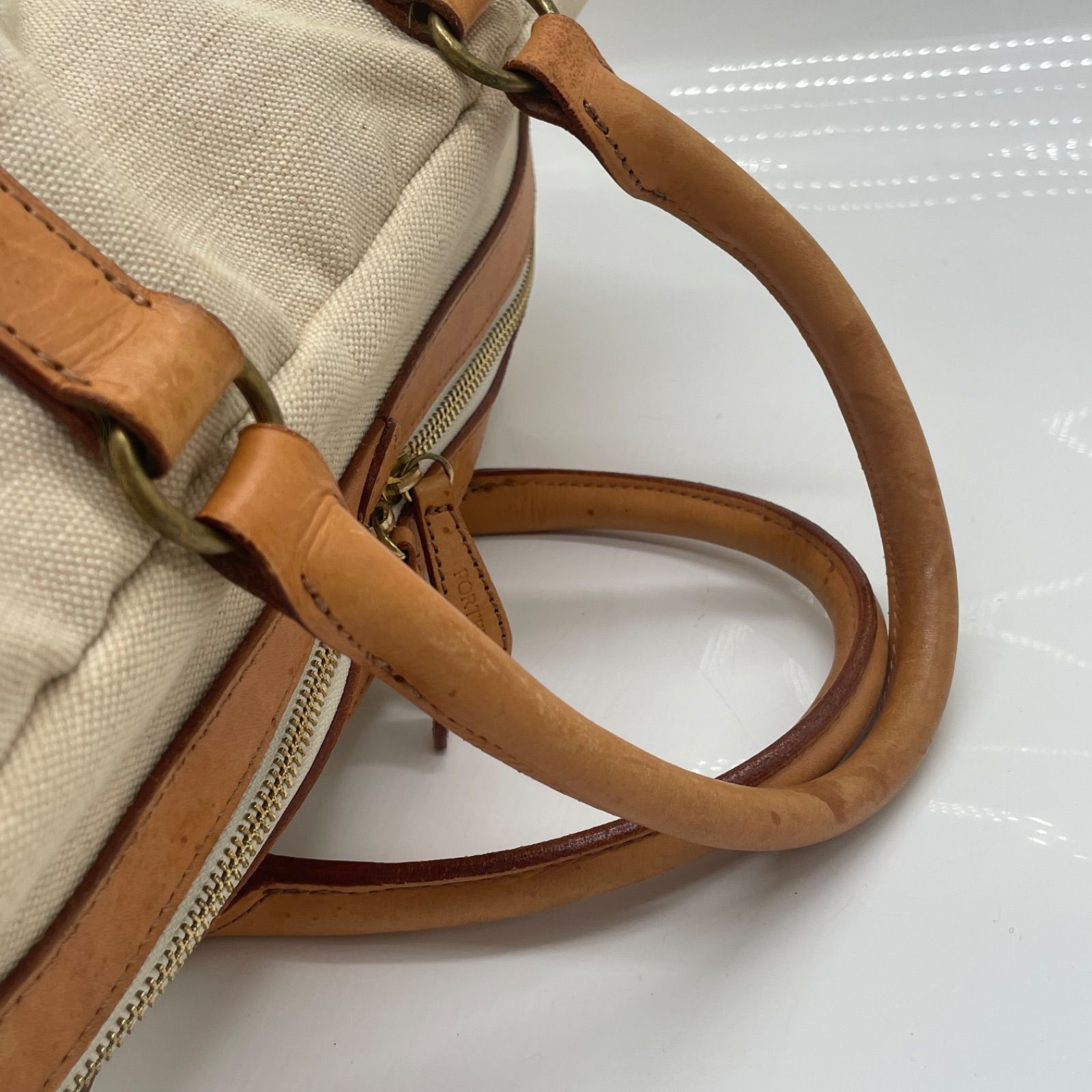 BN6194○PORTER ポーター キャンバス レザー ボストンバッグ