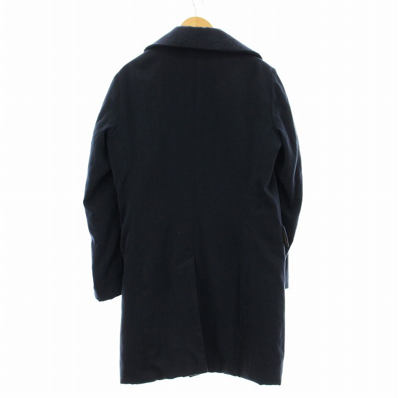 【アルマーニコレツィオーニ】中綿 チェスターコート ダブル ロング 46 紺 アルマーニ コレツィオーニ ARMANI COLLEZIONI 中綿 チェスター