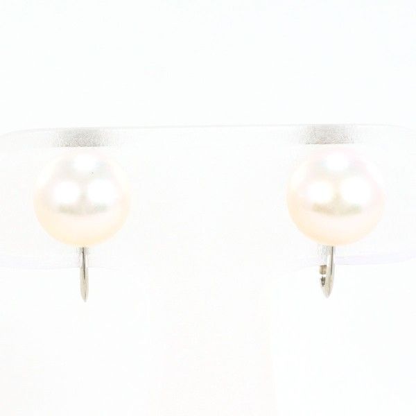 K14WG イヤリング clip-on earrings パール 真珠 総重量約2.4g