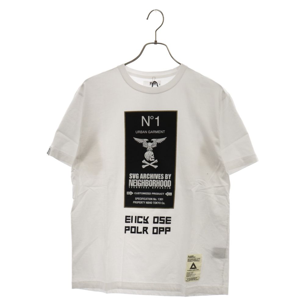 SVG ARCHIVES BY NEIGHBORHOOD (エスブイジーアーカイブスバイネイバーフッド) 13SS プリント クルーネック 半袖カットソー Tシャツ ホワイト 131PCSV-STM03