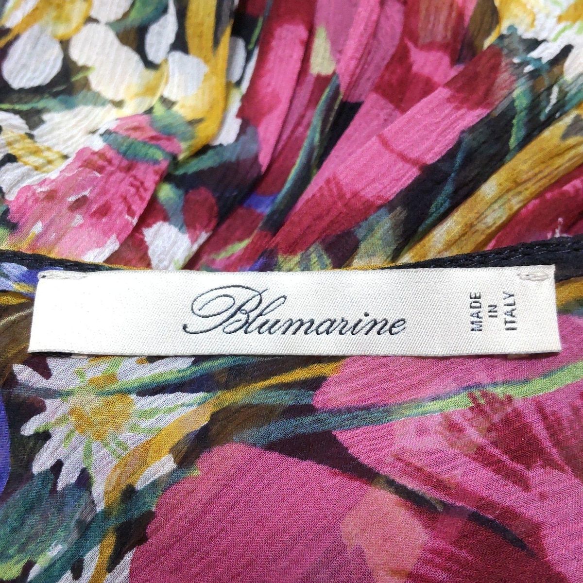 blumarine ブルマリン ピンク リボン刺繍 フリルトップス 38