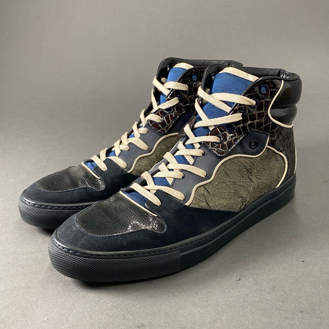 2d4 BALENCIAGA バレンシアガ ハイカットスニーカー 42 ネイビー 