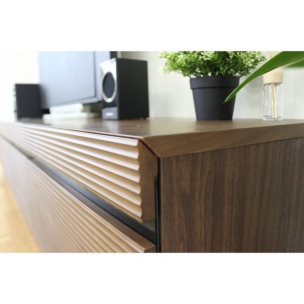 TVボード（ウォルナット） 幅約210cm [完成品］【代引不可】