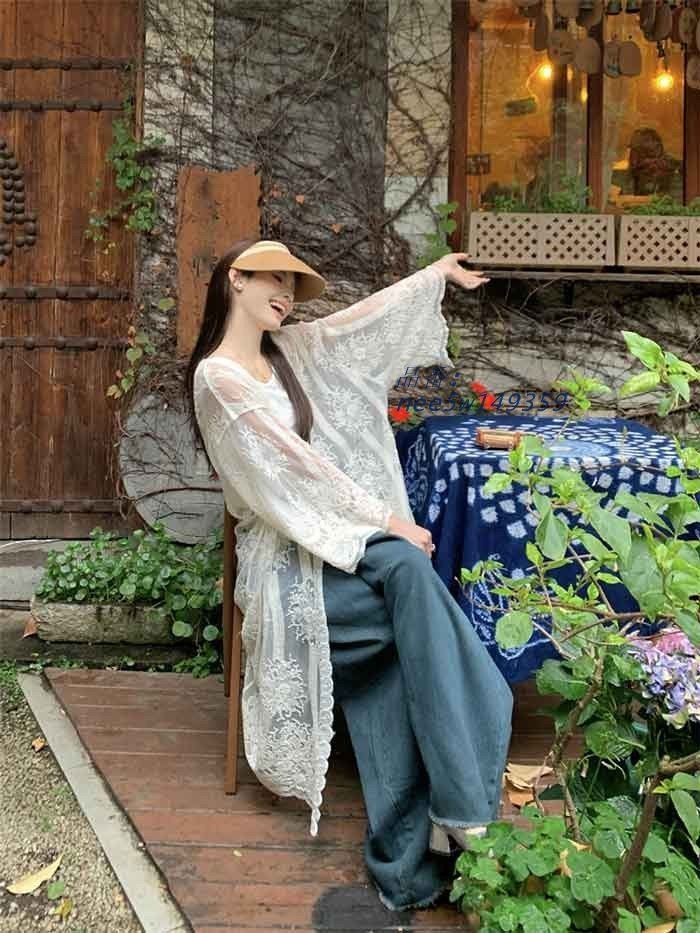 レースカーディガン ガウン チュール 春夏 シアートップス