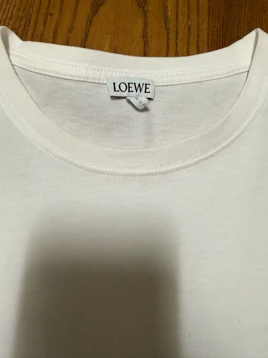 アナグラム刺繍 Tシャツ クルーネック 半袖 コットン ホワイト ロエベ