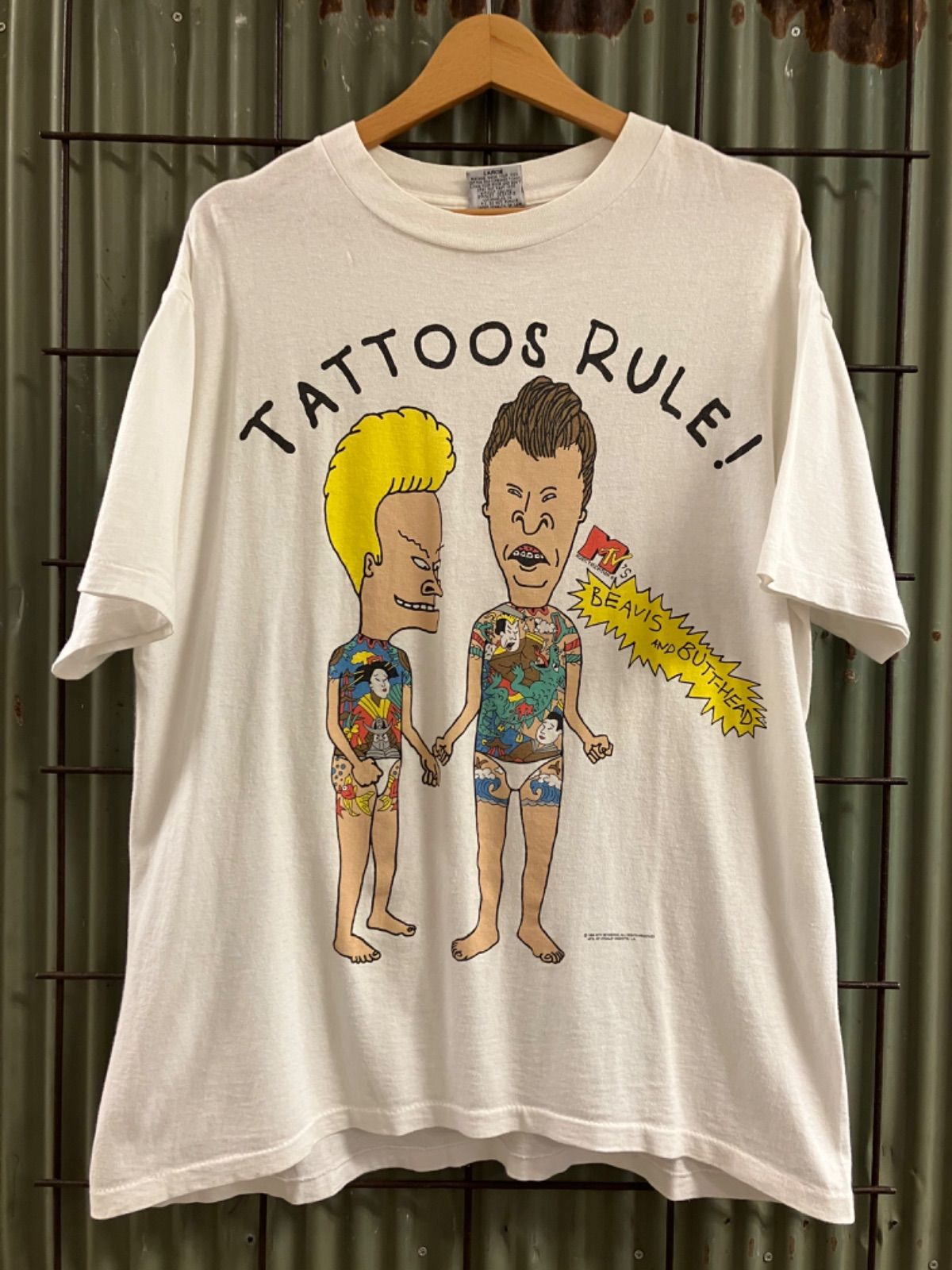 90's STANLEY DESANTIS BEAVIS AND BUTT-HEAD Print T-shirt Tatoo Tee