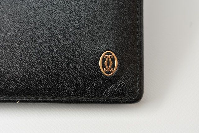 Cartier ブラックレザー折り財布　美品 カルティエ 財布 メンズ 折財布 レザー ブラック - メルカリ