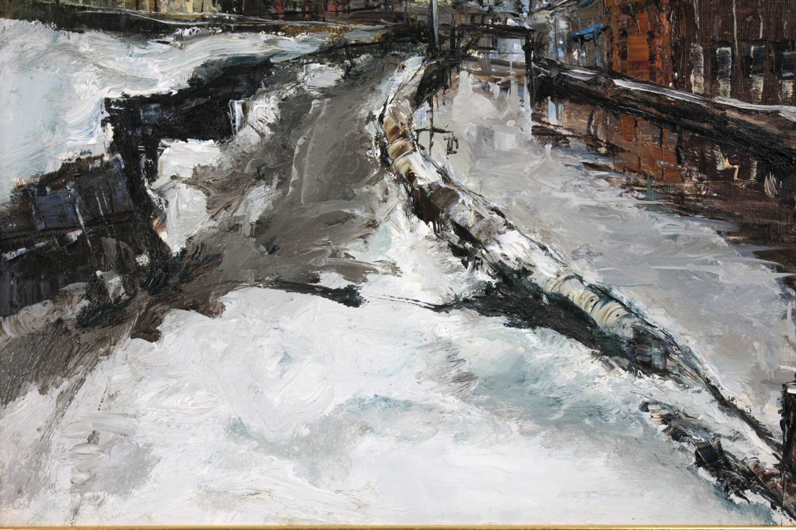 高橋益之 「小樽運河」 油絵・油彩画 絵画 高橋益之 『小樽運河』 油彩画 - 北海道画廊