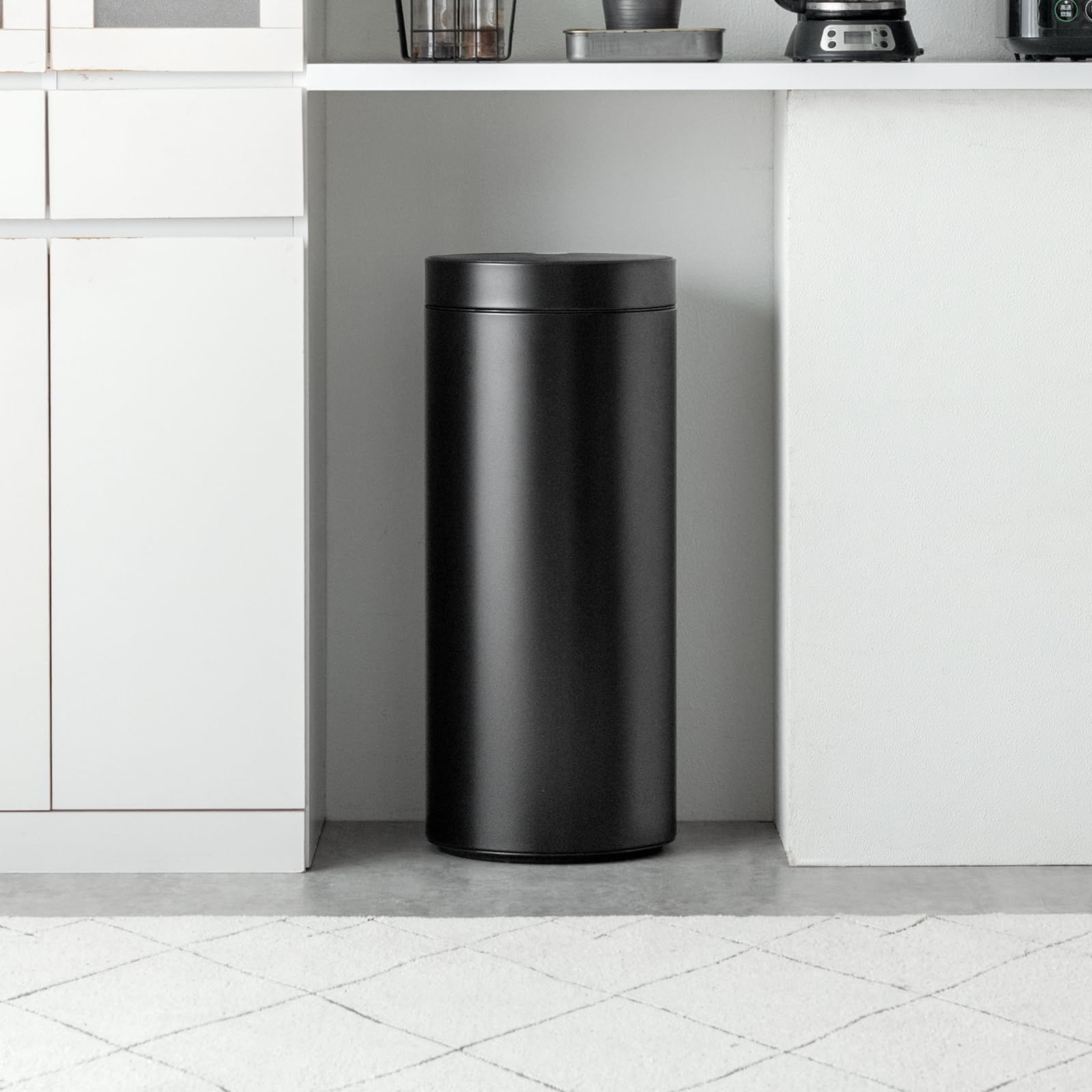 タンスのゲン ゴミ箱 45L 自動開閉 人感|振動Ｗセンサー ソフトクローズ 円形 感度調節可 自動 ダストボックス おしゃれ スリム 41900123 93244