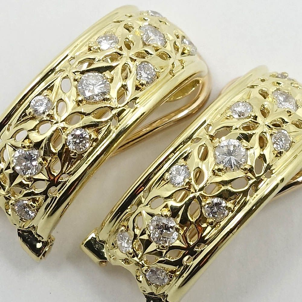 栄 ジュエリー ピアス|イヤリング一対 D0.25ct|0.25ct 女性 K18YG 約5.5g 超音波洗浄済 アクセサリー 本体のみ