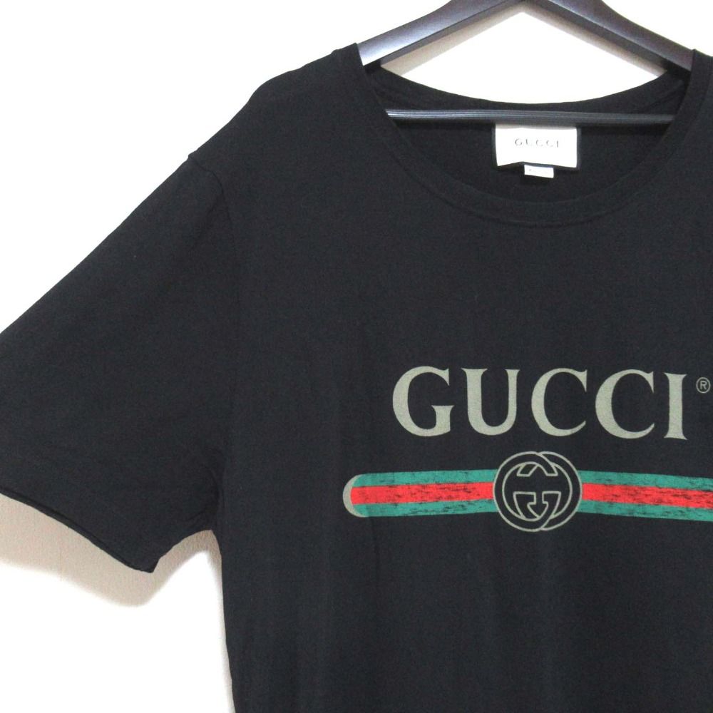 美品 GUCCI グッチ ロゴプリント ウォッシュド オーバーサイズ 半袖 T