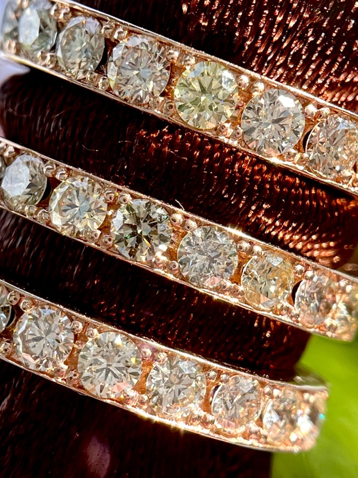 K18PG H&Cダイヤモンドリング0.40ctハーフエタニティリングDPSカード