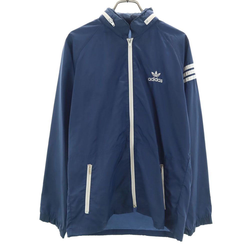 アディダス 70s ヴィンテージ デサント製 トレフォイルロゴ ナイロンジャケット ネイビー adidas メンズ
