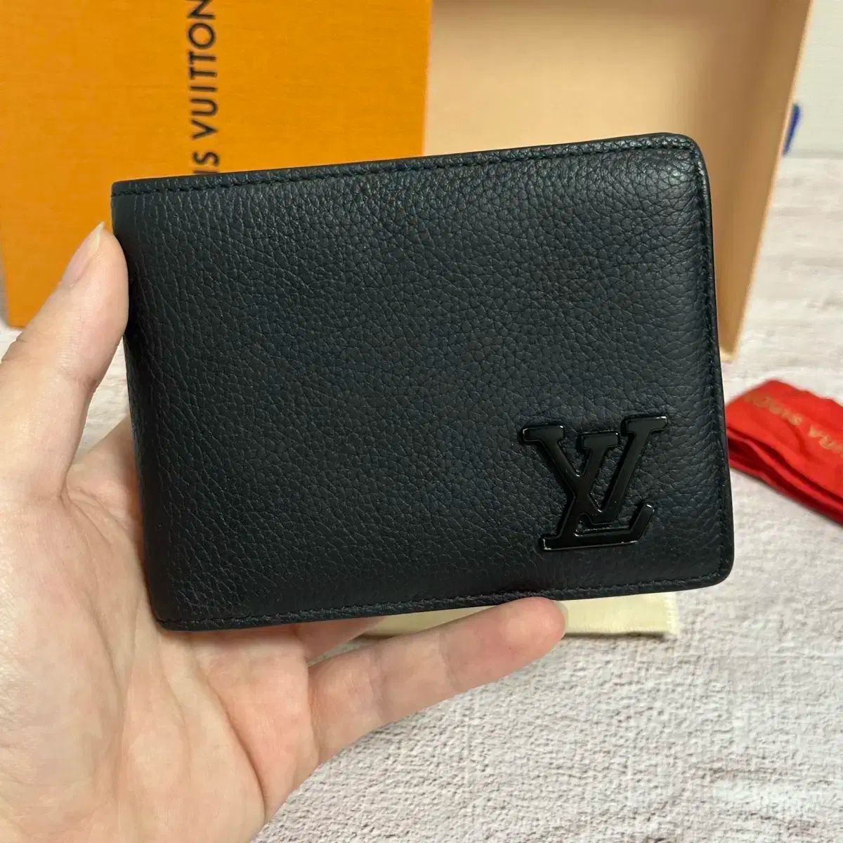 付属品完備 Louis Vuitton ルイヴィトン エアログラム 二つ折り財布