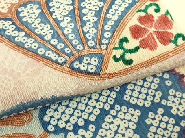 平和屋本店□極上 摺型友禅 京都 多ち花 九寸名古屋帯 微不貝に菊 逸品