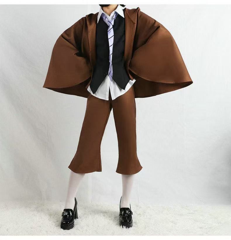 文豪ストレイドッグス 江戸川乱歩 コスプレ衣装 フルセット 男性用 S〜3XL マント付き