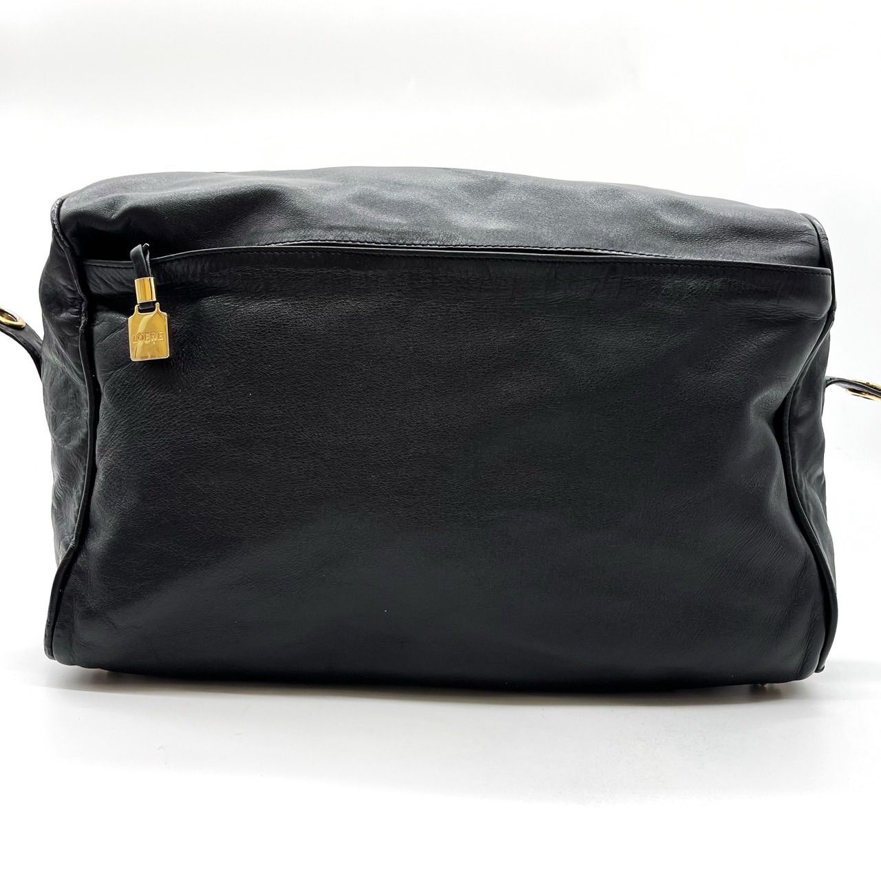 LOEWE ロエベ ショルダーバッグ アナグラム ロゴ型押し レザー 黒 LOEWE ロエベ アナグラム レザー ショルダーバッグ ブラック