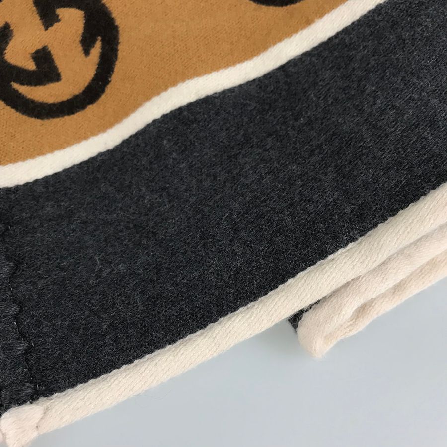 ☆しょー☆ レア品 美品 グッチ インターロッキングG マフラー 極美品□GUCCI グッチ シルク100％ インターロッキングG ロゴ総