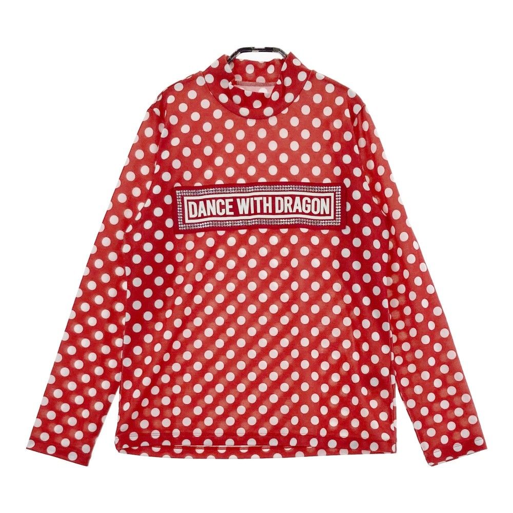 サイズ：3 DANCE WITH DRAGON ダンスウィズドラゴン  ハイネック 長袖Tシャツ  ブルー系 [240101435843] ゴルフウェア レディース ストスト サイズ：3 DANCE WITH DRAGON ダンスウィズドラゴン ハイネック