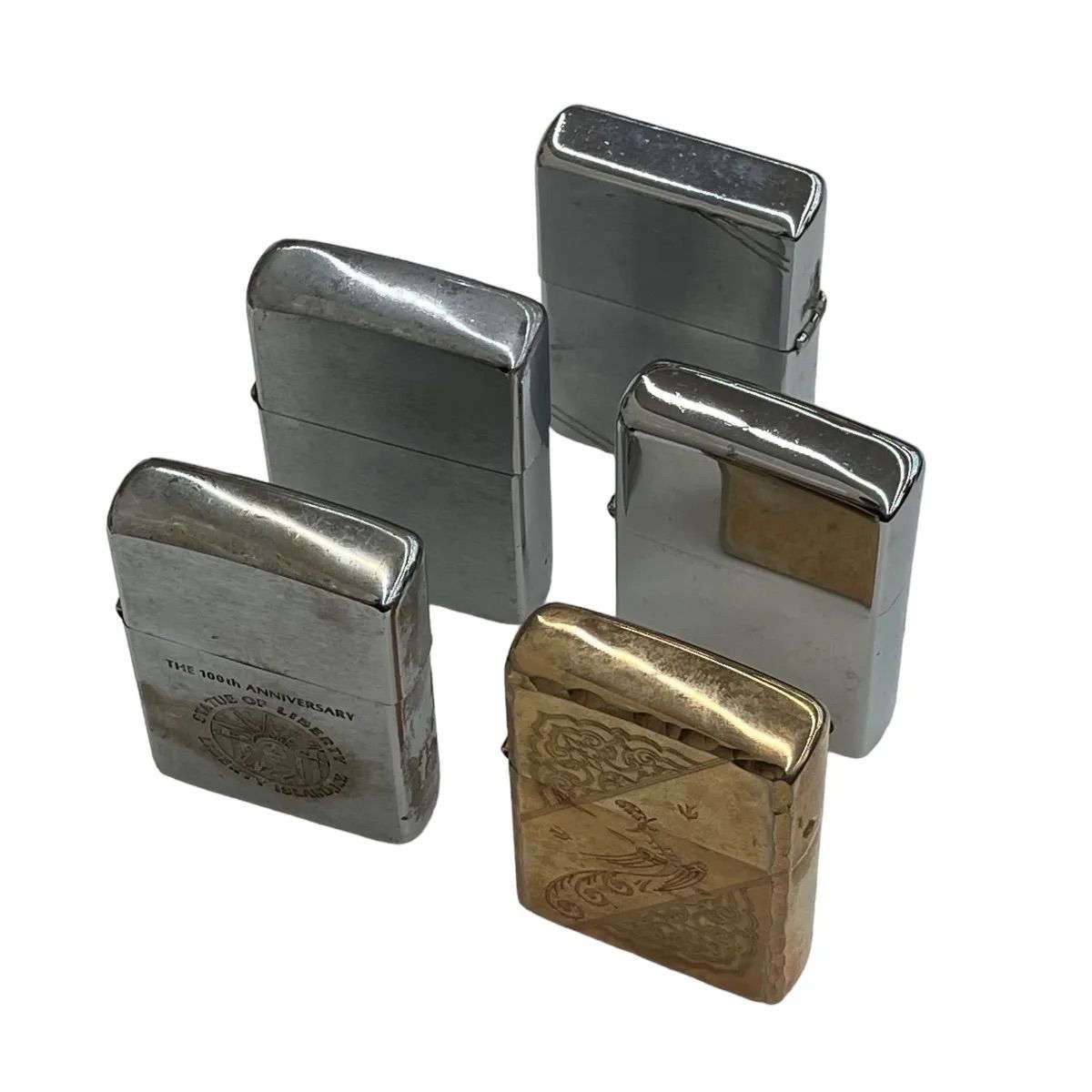 Zippo ジッポー 5面 彫刻 スターリング シルバー 1996年制 激レア