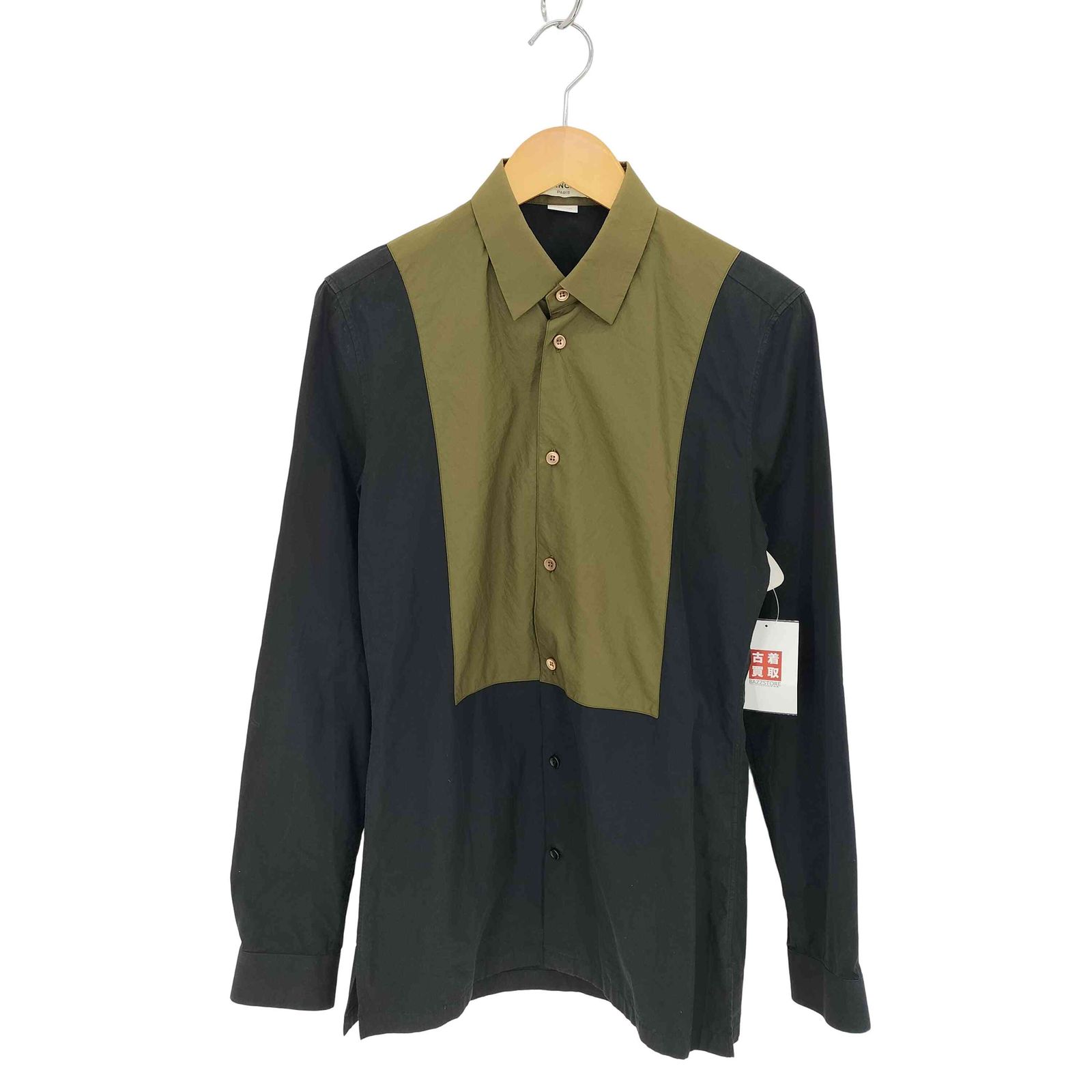 バレンシアガ BALENCIAGA バイカラー ナイロン切替 レギュラーカラーシャツ メンズ  37