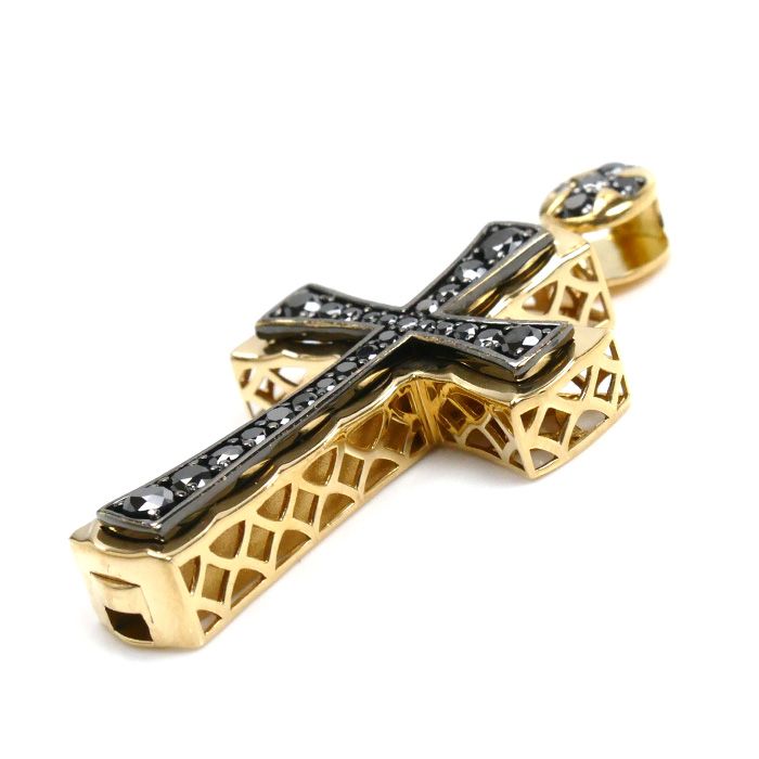 ゆきざき K18YG イエローゴールド ヨビコ ブラックダイヤ ペンダント