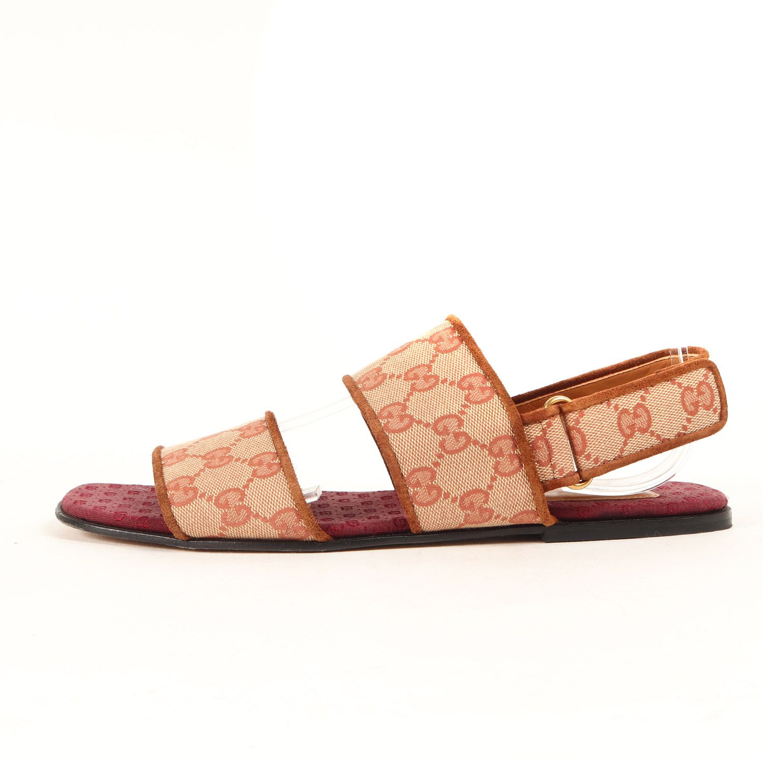 GUCCI グッチ サンダル ベージュ ワインレッド サイズ:7 / GG