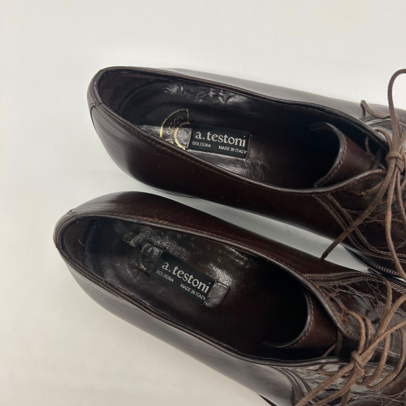 a.testoni クロコダイル　ローファー　ビジネスシューズ　ブラック ☆レア商品☆【a.testoni】クロコダイル ビジネスシューズ